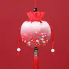 Nova Bolsa Redonda Estampada Estilo Chinês para Incenso, Bolsa de Incenso com Texto Zizai Qing'An, Pingente de Franja, Presente para o Festival do Barco-Dragão, Pequena Bolsa Portátil