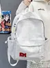 Mochila de alta qualidade, grande capacidade, para alunos do ensino fundamental, médio, superior, bolsa de ombro dupla versátil com letras para menina, mochila para estudante universitário, menina