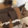 Leggings infantis para usar por cima, novo estilo de outono, calças de bebê estilosas, calças compridas elásticas com acabamento em renda, versáteis para o jardim de infância