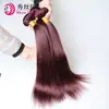 Fábrica de Perucas Xuchang Cor 99j# Pacotes de Cabelo Humano Liso Malaio