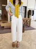 Zedaijiai 2026 Otoño Nueva Moda Pantalones Casuales Ajustados de Cintura Alta Adelgazantes con Diseño de Hebilla Ajustable para Mujer