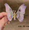 Grampo de Cabelo Borboleta com Strass, Presilha Móvel, Lindo Acessório de Cabelo Infantil de Luxo, Decoração de Pérolas
