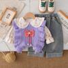 Conjunto de Ropa para Niñas Primavera y Otoño 2025 Nueva Moda Suéter Chaleco Infantil Conjunto de Tres Piezas Bebé Primavera y Otoño Moderno Venta al por Mayor