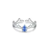 Un ciervo te tiene anillo de pareja hombres y mujeres un par de anillo de apertura de amor a larga distancia Moda fresco anillo de asta de zircón