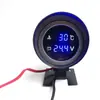 Medidor Combo 2 en 1 de Temperatura del Agua y Voltaje para Coche 12V 24v Universal Camión Digital LCD Modificado Termómetro de Agua Universal