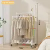 Secador de Roupas Simples de Duas Hastes Doméstico Transfronteiriço Porta-Objetos Cabideiro de Chão para Quarto Cabideiro Porta-Sapatos e Chapéus