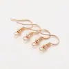 Ganchos para Orejas de Color Conservante Chapados en Oro de 14K/18K con Cuentas, Ganchos para Orejas, Aros para Orejas, Accesorios Semicabados para Pendientes Hechos a Mano DIY al por Mayor