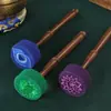 Maço para tigela tibetana budista do Nepal, Martelo de feltro de lã para tigela sonora, Maço para tigela tibetana de Xizang, Acessório de tigela lua cheia para terapia sonora profissional