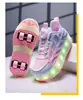 Venta Directa de Verano Transfronteriza Zapatos de Patín para Niños Zapatos de Patín para Niños Fábrica Zapatos de Patín de Cuatro Ruedas Zapatos de Patín para Niñas con Luces