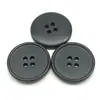 Botões Redondos de Resina Preto e Branco com Borda Fina, Quatro Furos, Costurados à Mão, Botões para Camisa Polo, Botões Decorativos para Ternos de Alto Padrão