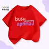 Camiseta de Algodão Infantil de Verão Desenho Animado Aphmau 2026 Transfronteiriça Europeia e Americana Nova de Verão História Estranha Camiseta de Algodão Infantil