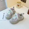 Zapatillas Deportivas de Malla Transpirable, Suela Suave Antideslizante, Zapatillas Versátiles Casuales para Correr, Nuevos Zapatos de Papá Florales para Niñas de Primavera y Otoño