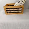 En Stock Modelo Nuevo Cesta de Almacenamiento de Madera y Ratán Caja de Almacenamiento de Escritorio Sala de Estar del Hogar Contenedor de Almacenamiento para Libros, Snacks y Misceláneos