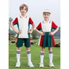 Uniformes Escolares de Verano para Estudiantes de Primaria, Niños y Niñas, Trajes Deportivos, Uniformes de Jardín de Infancia Estilo Británico, Uniformes de Clase, Uniformes de Rendimiento para Compra Grupal