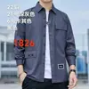 Camisa de colarinho estilo Hong Kong, literária e artística, para primavera/outono, camisa de trabalho moderna e versátil para homens, business casual, qualidade de exportação, tamanho grande