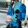 23 Camisa de Primavera Ropa Exterior para Hombre Amazon Europeo y Americano Camisa Estampada para Hombre Cárdigan para Hombre Camisa de Manga Larga para Hombre Venta al por Mayor para Hombre