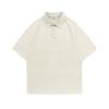 Nueva marca de moda para hombre y mujer primavera y verano estilo Hong Kong algodón holgado hombros caídos manga corta cuello de solapa camisa POLO para imprimir logo bordado
