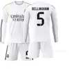 2526 Uniforme de Fútbol de Local de Manga Larga del Real Madrid No. 9 Mbappe 7C Ronaldo Jersey 5 Bellingham Traje de Otoño e Invierno
