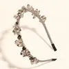 Faixa de Cabelo Dupla Camada, Novo Estilo Coreano Versátil com Strass Super Fada Presilha de Cabelo de Cristal de Alto Padrão, Acessório de Cabelo para Penteado de Coroa Alta