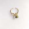 Anillo de Apertura Hueca de Doble Capa Amor Diamante Flash Anillo de Dedo Distintivo Estilo Frío de Moda para Mujer Celebridad de Internet Anillo de Moda
