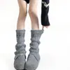 Calcetines de otoño e invierno para mujer con estampado Fair Isle, dobladillo dividido, hasta la pantorrilla, tejidos, en capas, cálidos, versátiles, estilo coreano y calentadores de piernas de moda