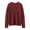 Suéter de Cachemira para Mujer 100% Cachemira Pura Otoño e Invierno Nuevo Cuello Redondo Dobladillo Larga Manga Jersey de Punto de Moda