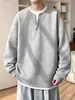 Moletom masculino de outono estilo americano, peso pesado, gola redonda, com design de padrão de losangos, uma peça de outer wear moderna para adolescentes, nova coleção 2026