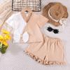 Traje de niña transfronterizo moda top de manga corta pantalones cortos traje de 2 piezas YZTZ20A