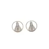 Pendientes Pequeños de Falda con Incrustaciones de Circonita Plateada para Mujer, Exquisitos y Versátiles, Pendientes Elegantes para Damas, Accesorios de Oreja de Lujo Ligero de Nicho