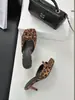 Diseño de Nicho Punta Cuadrada Para Exteriores Moño Punta Abierta Tacón de Aguja Pantuflas Sandalias Francesas para Mujer Mula Sandalias de Media Pantufla