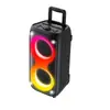 Alto-falante Quadrado Dançante Duplo de 6,5 polegadas Alto-falante Móvel com Carrinho de Alta Potência para Exterior Bluetooth Sem Fio Alto Volume Alto-falante de Karaokê