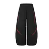 Roupas Masculinas Magic Bear: Moda Casual Tendência Subcultura High Street Calças Casuais, Estilo Esportivo de Perna Reta, Calças de Perna Larga com Design Desconstruído