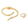 Pulsera Anillo Abierto de Metal Geométrico Irregular con Forma de Serpiente, Moda Sencilla de Personalidad, Nuevo, Transfronterizo Europeo y Americano para Mujer