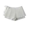 Saia plissada estilo universitário Verão feminino Novo conjunto de duas peças de cintura alta fino com cuecas Uniforme de cor sólida Saia universitária feminina