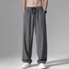 Calças masculinas Verão Fino Na moda Casual Calças de ar condicionado Perna larga Reta Solta Dosagem Silky Ice Silk Pants
