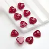 Rubí cultivado en laboratorio, con forma de corazón, base plana, superficie lisa con inclusiones tipo algodón, Imitación de rubí rubí natural cultivado en laboratorio piedra suelta para anillo piedra principal