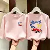 Ropa Infantil Niños Tallas Mediana y Grande Camiseta de Manga Larga Niños Estilo Nuevo Principios de Otoño Algodón Puro Cuello Redondo Top Holgado Ropa de Otoño Capa Base