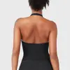 Camiseta Transfronteriza de Verano con Cuello Halter Espalda Descubierta de Manga Corta, Nuevo Estilo, Espalda Bonita, Deportiva, para Mujer Europea y Americana, de Venta Caliente