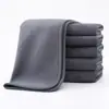 Toalla de Coche Gris de Doble Cara de Terciopelo de Coral Absorbente Toalla para Tienda de Lavado de Coches Regalo para Gasolinera Toalla de Limpieza Bordada con Logo