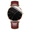 Relógio Masculino de Quartzo com Detalhe Azul Minimalista, Pulseira Ultra-Fina de Metal em Malha, Relógio de Pulso Casual para Negócios