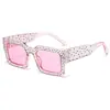 Nuevas Gafas de Sol Cuadradas de Moda para Hombres y Mujeres con Incrustaciones de Diamantes, Gafas de Sol Transfronterizas Europeas y Americanas para Fiesta en Discoteca, Gafas de Sol Tendencia