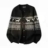 Suéter Cárdigan Jacquard Cachorro 2026 para Hombres y Mujeres, Chaqueta de Punto Holgada Vintage con Cuello Redondo para Otoño e Invierno