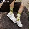 Meias Tie-Dye Masculinas Meias Grossas de Fio Felpudo Cano Alto Boca Larga Outono e Inverno Meias de Terry Moda de Rua Meias de Cano Médio Meias Estilo Workwear