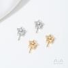 Color Oro de 14K Bolsillo Zircón Estrella Pentagonal Agujero Medio Cuenta Colgante Ojo de Carnero DIY Hecho a Mano Accesorios de Joyería de Perlas Pegajosas