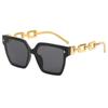 Gafas de sol de moda con montura grande y cadena dorada para mujer, protección solar, estilo hip hop, 2024