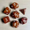 Juego de Dados Poliedros D&D con Patrón de Mármol, Color Mixto Transparente D4D6D8D10D12D20 Caras, Coc, Juego de Mesa, Juego de Siete Piezas