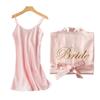 Manhã Robe Noiva Feminina Dama de Honra Bordado Camisola Sling Base Sexy Camisola Casamento Senhora Pijamas Terno de Seda Mulheres