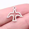 18x 18mm 0.56g accesorios de joyería de plata antigua DIY animal volador colgante de paloma hueca