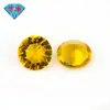 Huagang Gema Redonda Dourado Escuro Amarelo Vidro Pedra Solta Superfície do Anel Ponta Inferior Diamante Dourado Escuro Amarelo Vidro Superfície do Anel Imitação de Diamante Atacado