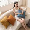 Funda de almohada decorativa suave minimalista de color sólido de alta gama, funda de cojín grande decorativa para sofá y ventana de rincón